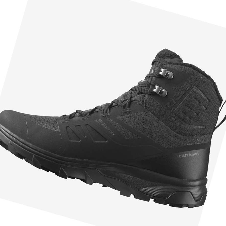 Salomon OUTBLAST THINSULATE™ CLIMASALOMON™ WATERPROOF Kadın Kışlık Botlar Siyah | TR 2613AHK